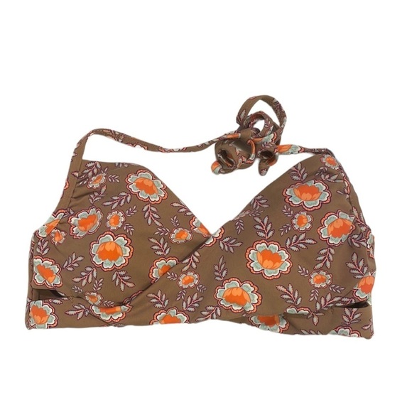 Letarte Floral Printed Crossover Swim Top - Picture 2 of 10